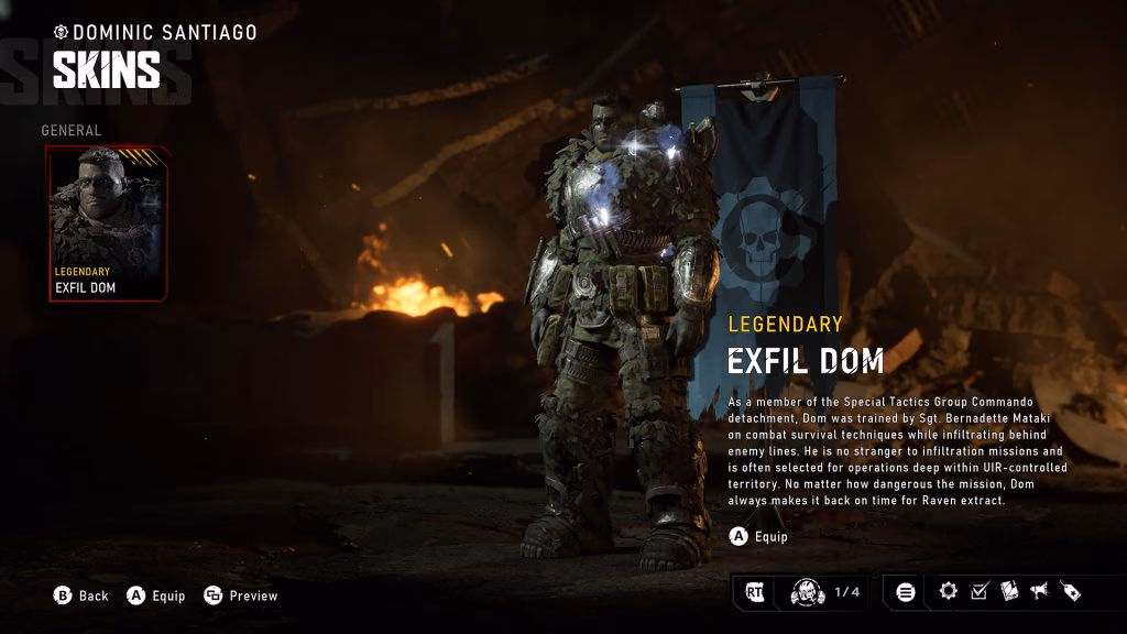Exfil Dom Legendary Character Skin