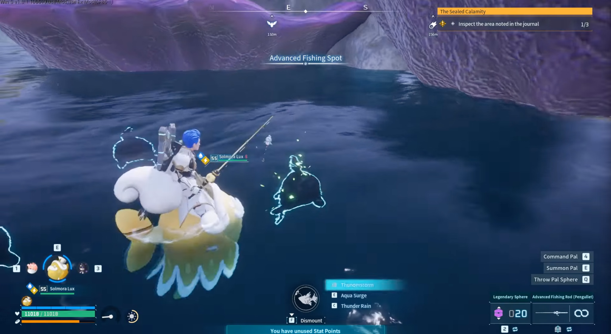 Advanced fishing spot in Palworld